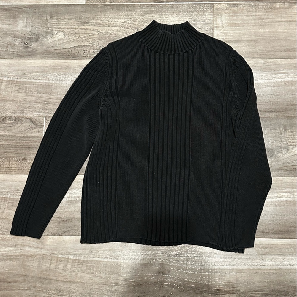 Express Black Ribbed Turtleneck Sweater